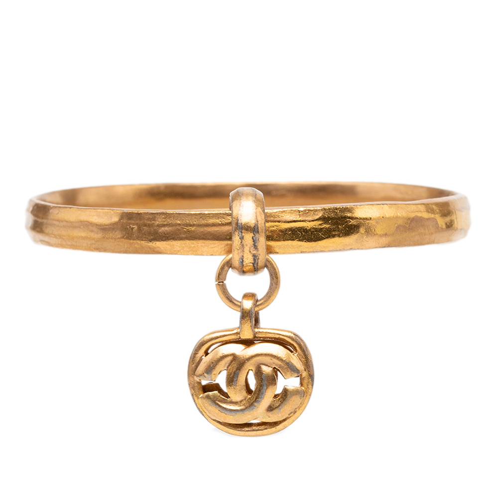 Pre-Loved Chanel Gold Plated CC Charm Bangle